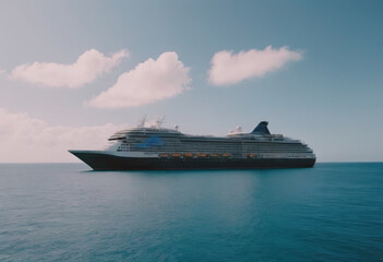 Obraz premium tourist cruise ship seascape , realistic illustration