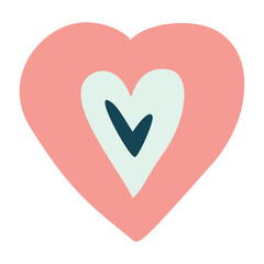 Sweet heart, love. In pastel colors, childish, unusual, vector