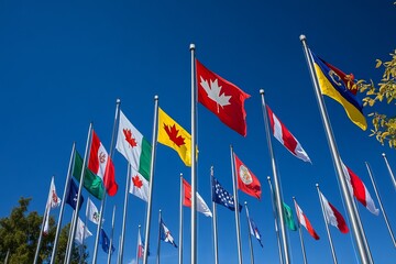 Obraz premium USA and Canada flag.