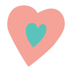 Sweet heart, love. In pastel colors, childish, unusual, vector