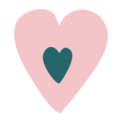 Sweet heart, love. In pastel colors, childish, unusual, vector