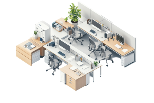 Modern and Efficient Open Plan Office Workspace Design