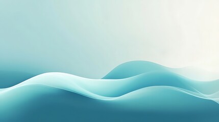 Abstract Teal Waves Soft Gradient Background