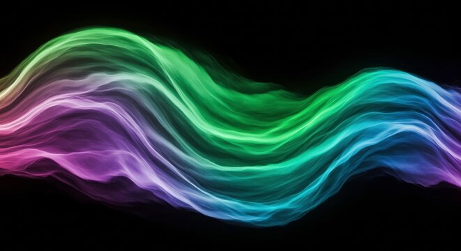 Abstract Rainbow Waves:  A mesmerizing display of vibrant, flowing rainbow waves against a black background, creating a dynamic and visually stunning abstract artwork.  