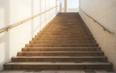 stairs with soft warm sunlight