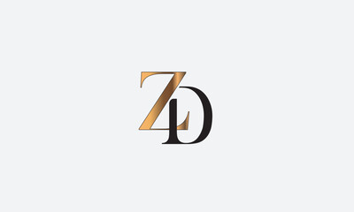 ZD, DZ , D , Z , Abstract Letters Logo Monogram	