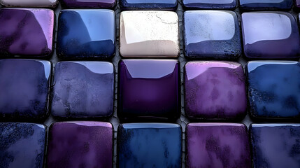 Purple, Blue, and White Tiles: A Textured Design