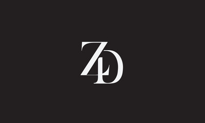 ZD, DZ , D , Z , Abstract Letters Logo Monogram	