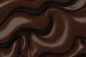 Naklejka premium Dark brown glossy liquid flowing