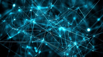Abstract blue glowing network connections.