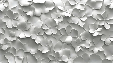 White Floral Background: 3D Texture Design
