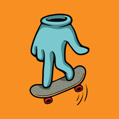 Finger skate cartoon vector illustration