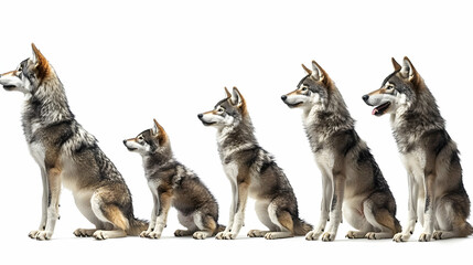 Obraz premium Wolf Pack Growth Stages: Pup to Adult