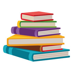 books set on white background