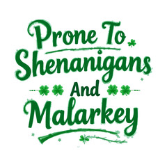 Fototapeta premium Green typography St. Patrick's Day theme