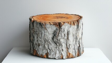 Fototapeta premium Rustic Birch Wood Tree Stump Slice