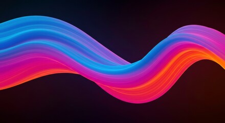 Abstract Flow: Vibrant, dynamic ribbons of pink, blue, and orange dance across a dark background, creating an abstract, mesmerizing, and artistic pattern.