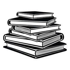 books set on white background