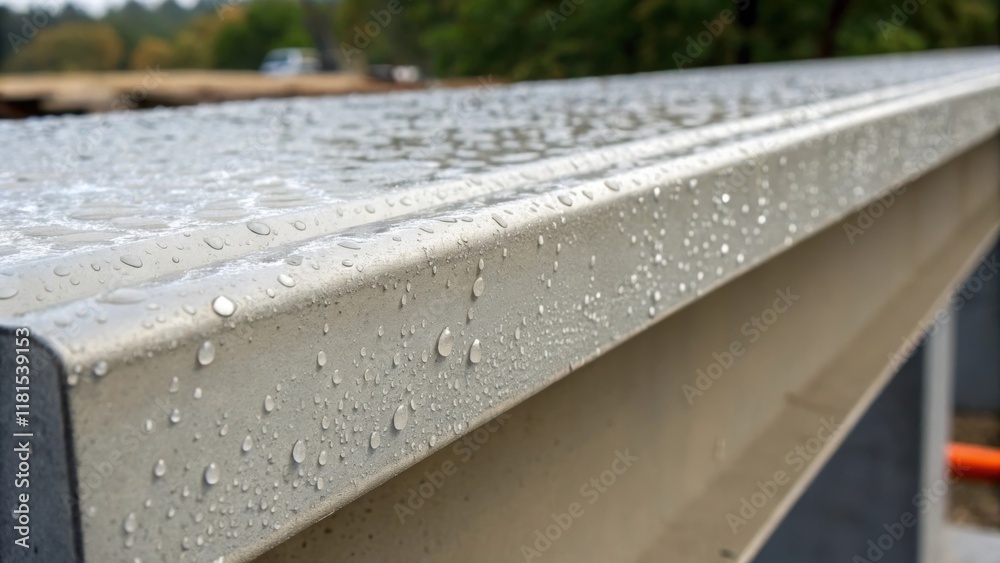 Aufkleber a close focus on the end of a precast beam revealing its smooth polished surface where it was finish