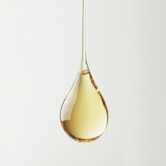 Golden Oil Droplet Vertical Composition, Close-up, Liquid Flow Concept, Oil, Droplet oil, liquid