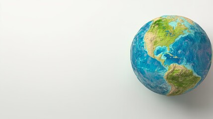 Fototapeta premium 3D Rendered Earth Globe High-Angle View, Blue and Green Tones, Environmental Concept, Planet Earth Earth, Globe