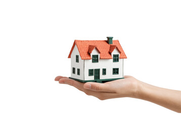 A hand holding a house model Png Image