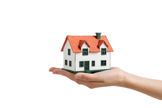 A hand holding a house model Png Image