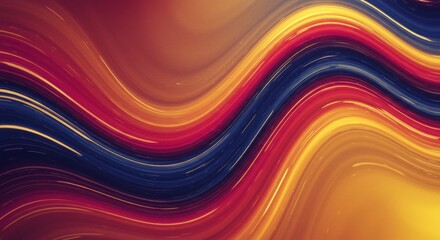 Obraz premium Abstract Swirling Color: Dynamic interplay of rich, saturated hues in red, orange, blue and gold create a mesmerizing abstract artwork. Perfect for backgrounds, design projects.