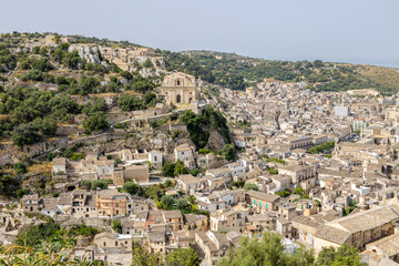 Fototapeta premium Aerial view of Scicli, province of Ragusa, Sicily, Italy