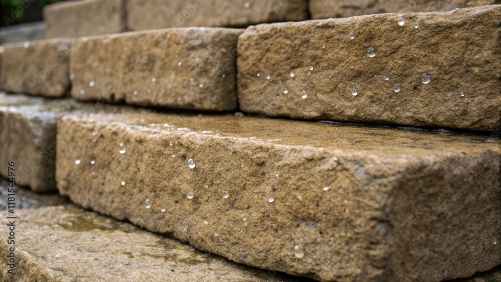 Poster a detailed closeup of the rough surfaces and small imperfections on the face of several stacked reta