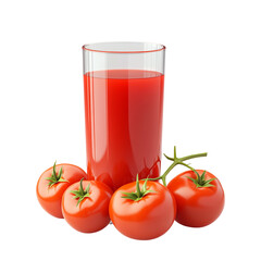 Refreshing Glass of Tomato Juice with Ripe Tomatoes A Healthy and Vibrant Drink
