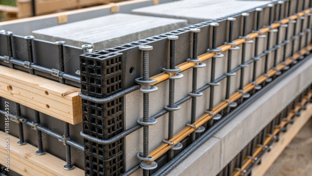 Aufkleber A detailed image focusing on the connection points where multiple reinforcing elements converge showcasing the craftsmanship of the assembly. The various materials such as plastic
