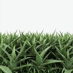 Lush Green Aloe Vera Plants Growing in a Sunny Environment with Soft Focus Background