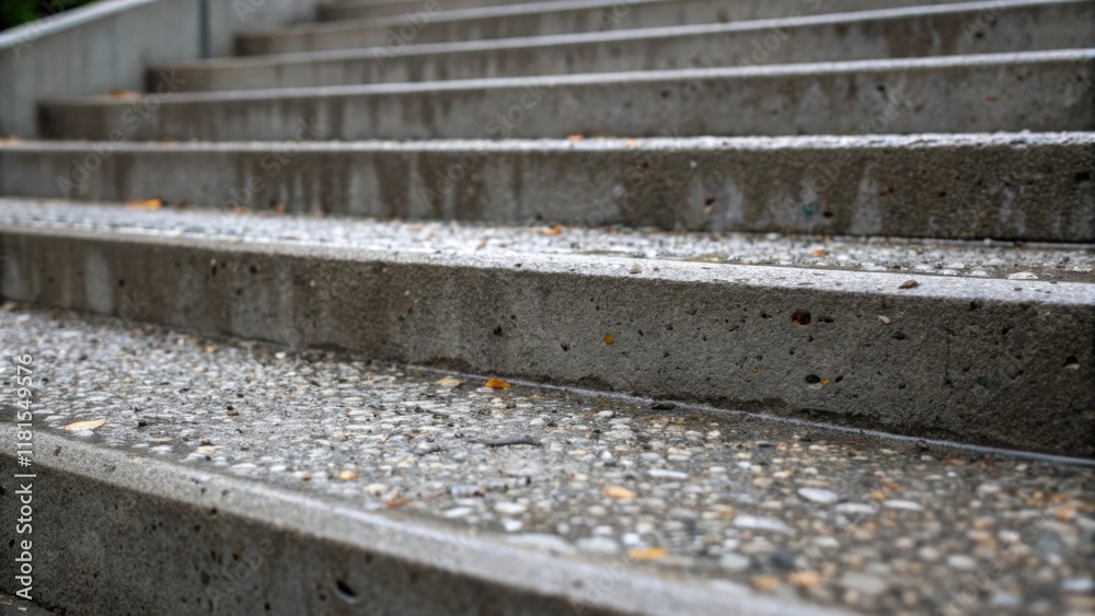 Poster A groundlevel view captures the raw texture of the precast concrete showcasing small aggregates visible within the surface that give the steps unique character. Glistening droplets