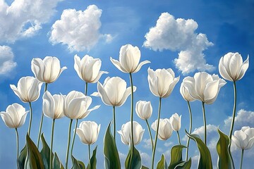 Blossom apple, oil painting on canvas. Close-up
