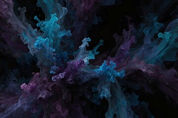 Fototapeta premium Digital art with blue and purple colour