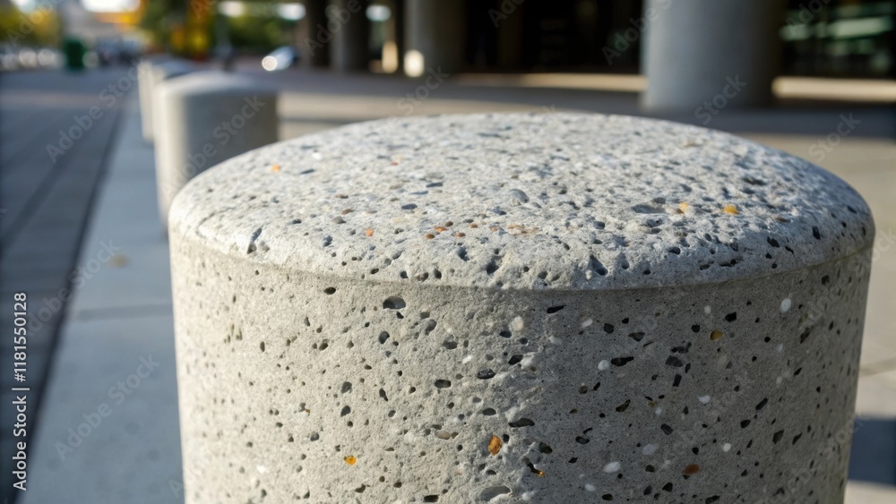 Aufkleber A macro image of a precast concrete bollard focusing on the unique patterns of its surface. Tiny flecks of aggregate are visible giving insight into the material composition while