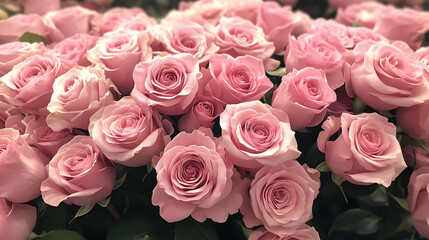 Fototapeta premium Pink Roses Bloom Beautifully and Gently
