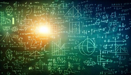 Obraz premium Mathematical concepts illustrated with symbols and equations on a textured background