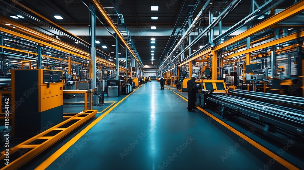 Leinwandbilder modern high-tech factory interior with advanced automation systems : generative ai