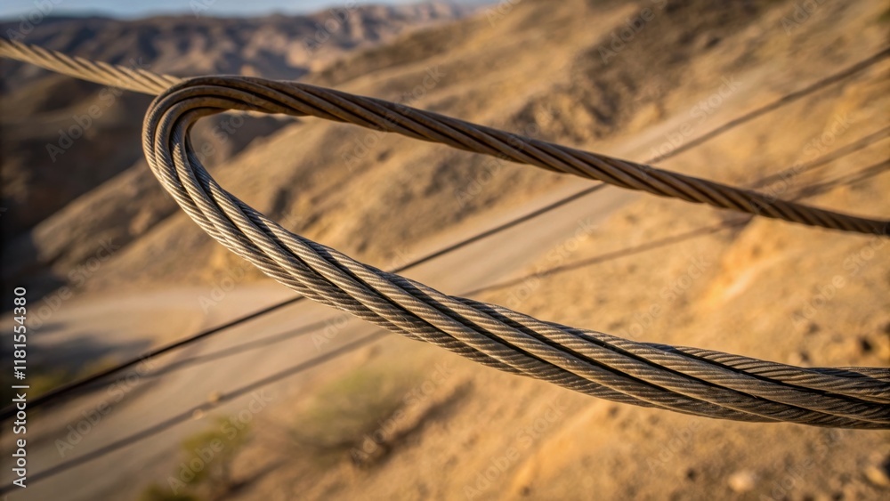 Poster an artistic shot of a looped power line against a backdrop of muted earth tones illustrating the con