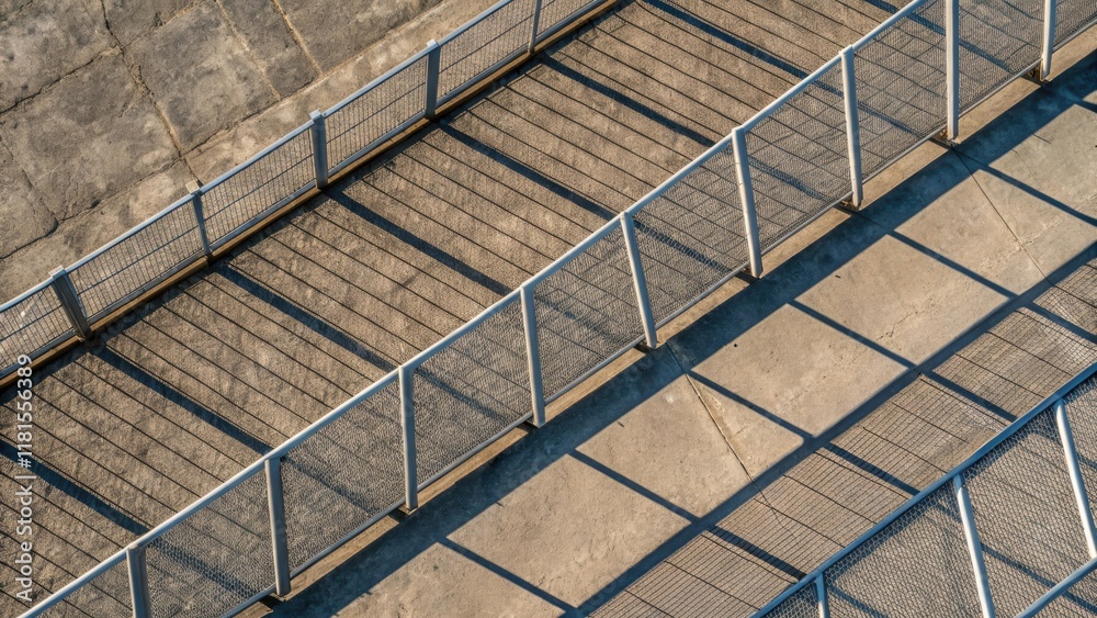 Poster an overhead angle captures the gridlike arrangement of the fencing panels showcasing their geometric