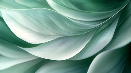 Fototapeta premium Green Leaf Texture Flows Smoothly and Elegantly