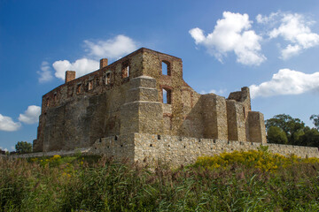 The ruins of Castle of Bishops in Siewierz, Poland.