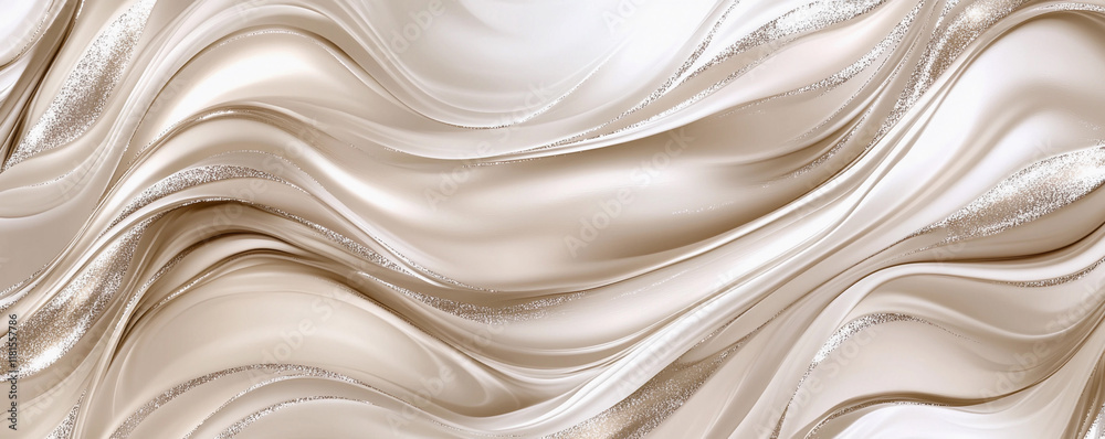 Poster elegant swirls of cream and gold create a soothing effect
