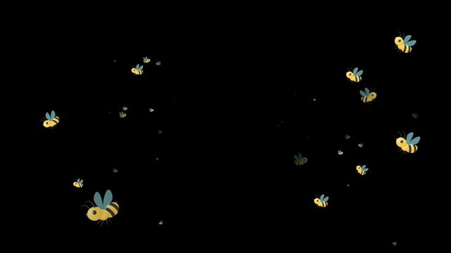 bee, emoji, animated, insect, cute, honey, buzzing, nature, flower, pollination, yellow, black, wings, honeycomb, motion, movement, animation, symbol, cheerful, happy, buzzing bee, animal, garden, spr