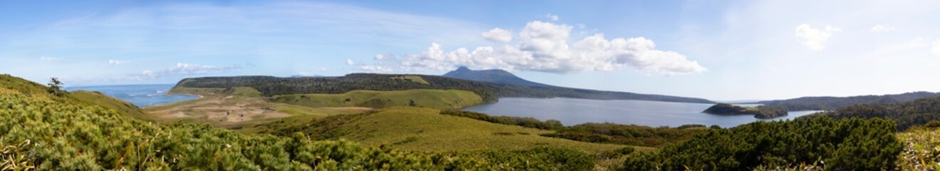 Autumn landscape on Shikotan island, South Kuriles