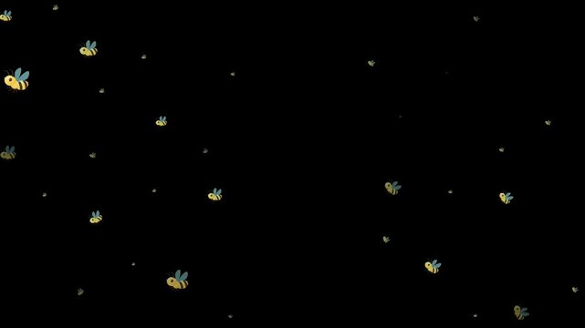 bee, emoji, animated, insect, cute, honey, buzzing, nature, flower, pollination, yellow, black, wings, honeycomb, motion, movement, animation, symbol, cheerful, happy, buzzing bee, animal, garden, spr