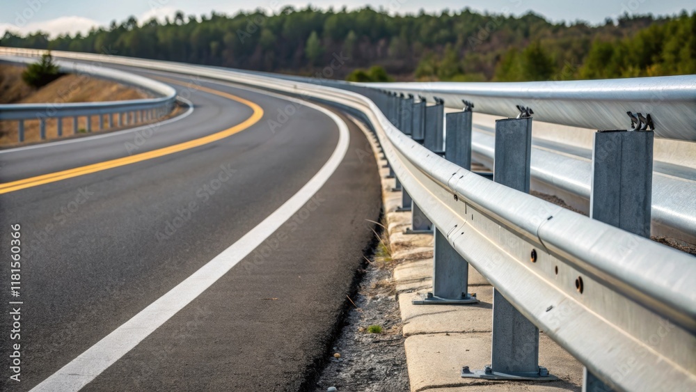 Aufkleber A shot showcasing the end of a median barrier where it tapers off into a smooth curve. The change in the angle and texture draws attention allowing viewers to appreciate the