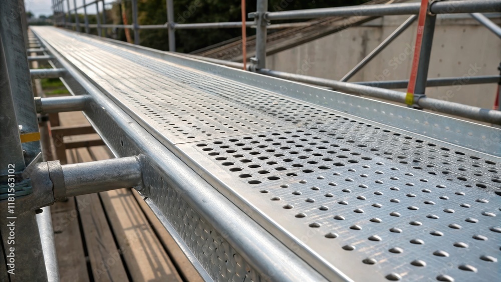 Poster close inspection of a cable tray reveals fine detailing in its design perforated sections for ventil